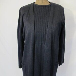 Annie Knits two-piece black sweater dress and jacket   16